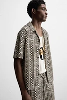 PERFORATED JACQUARD RELAXED FIT SHIRT