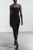 RUCHED MIDI DRESS
