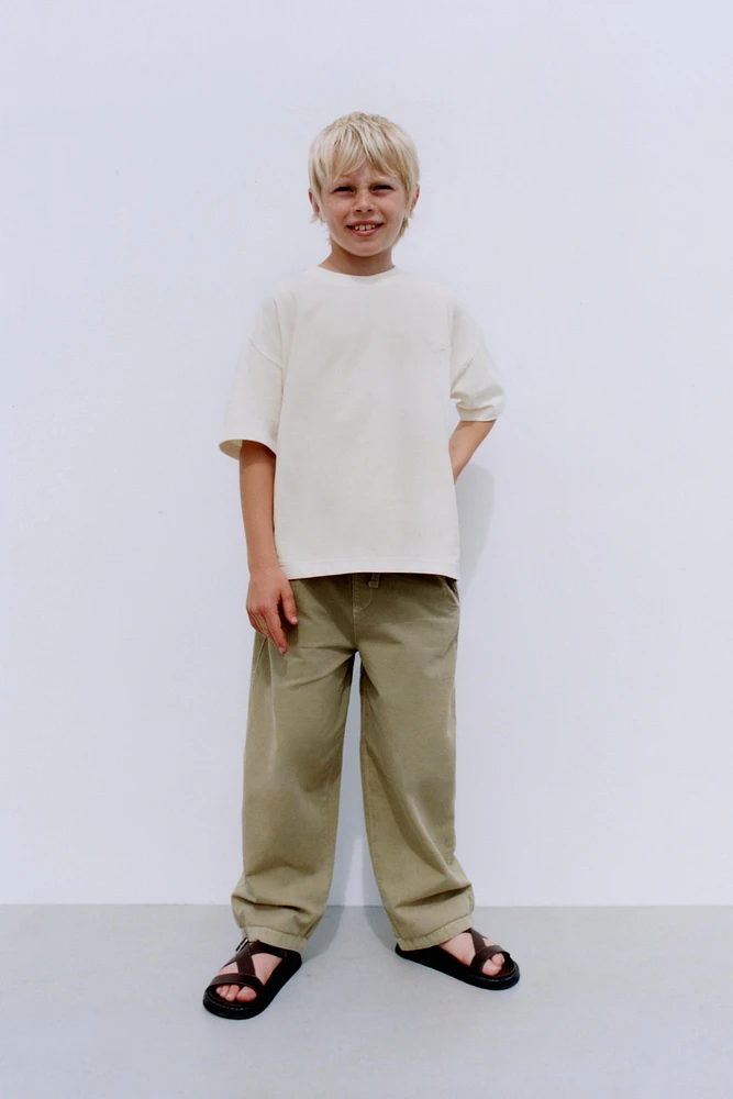 PANTALON DROIT COTON LIN