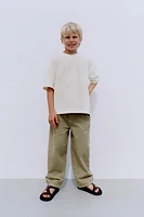 PANTALON DROIT COTON LIN
