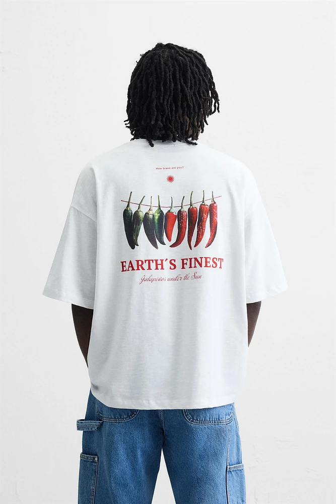 T-SHIRT IMPRIMÉ EN MATIÈRES VARIÉES