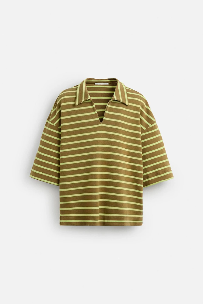 STRIPED RELAXED FIT POLO SHIRT