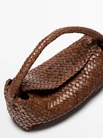 Sac à bandoulière tressé en cuir nappa