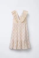ROBE TEXTURÉE VOLANTS FLEURS