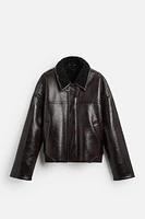 DOUBLE FACED FAUX LEATHER JACKET