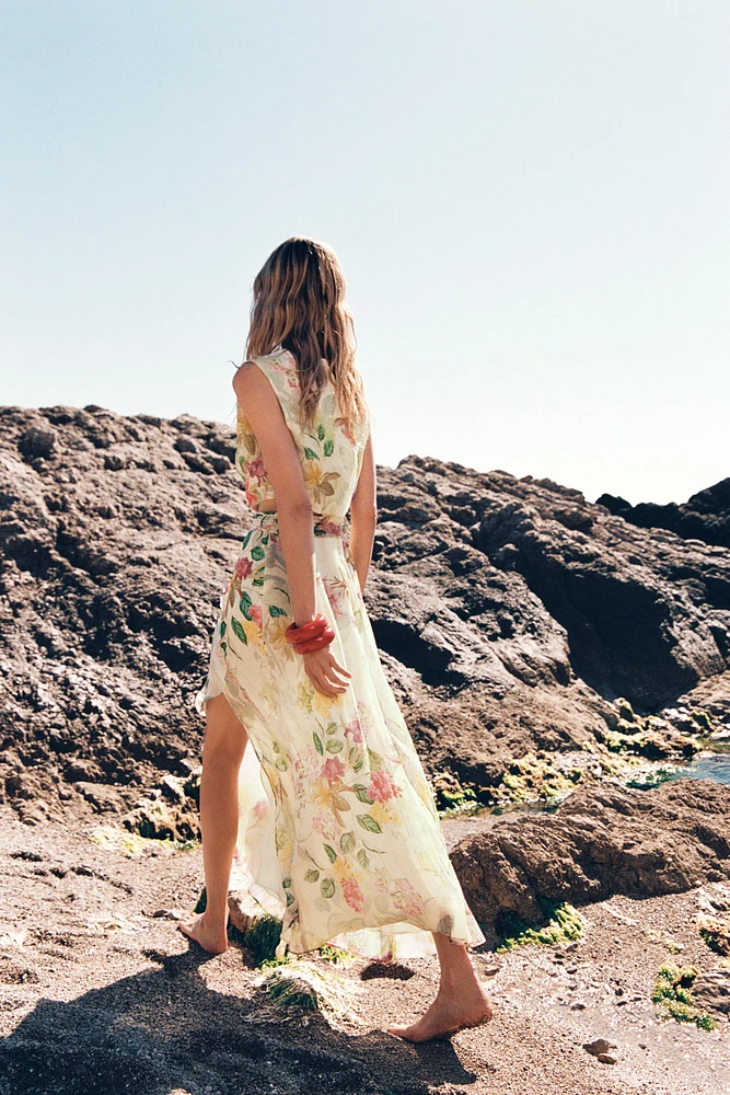 ROBE IMPRIMÉE FLORALE AJOURÉE