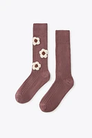 CHAUSSETTES HAUTES À FLEURS