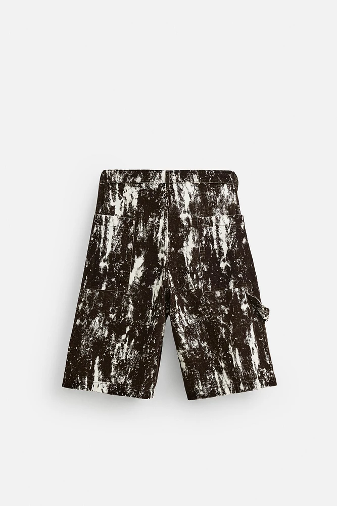 ANIMAL PRINT DENIM SHORTS