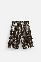 ANIMAL PRINT DENIM SHORTS