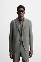 100% WOOL TEXTURED SUIT BLAZER