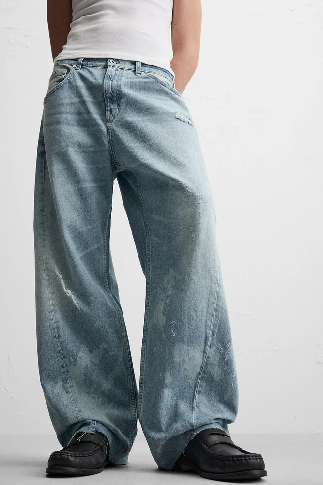 SEAMED BAGGY FIT JEANS