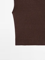 100% linen melange knit vest