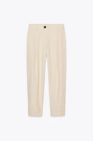 PANTALON À PINCES ET TAILLE ÉLASTIQUE