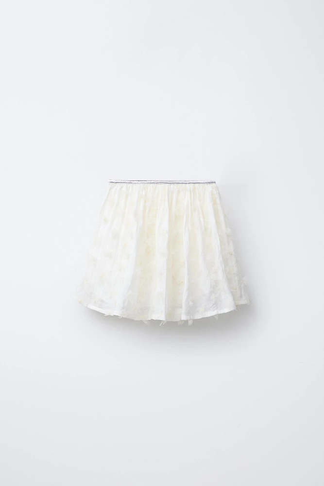 JUPE-SHORT À FLEURS EN TULLE