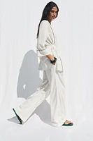 WIDE LEG PIPED PANTS