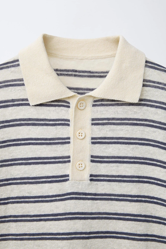 LINEN COTTON POLO SHIRT