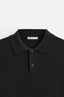 VISCOSE BLEND KNIT POLO SHIRT