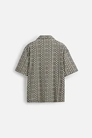 PERFORATED JACQUARD RELAXED FIT SHIRT