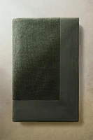 COTTON BEACH TOWEL WITH LINEN BORDER