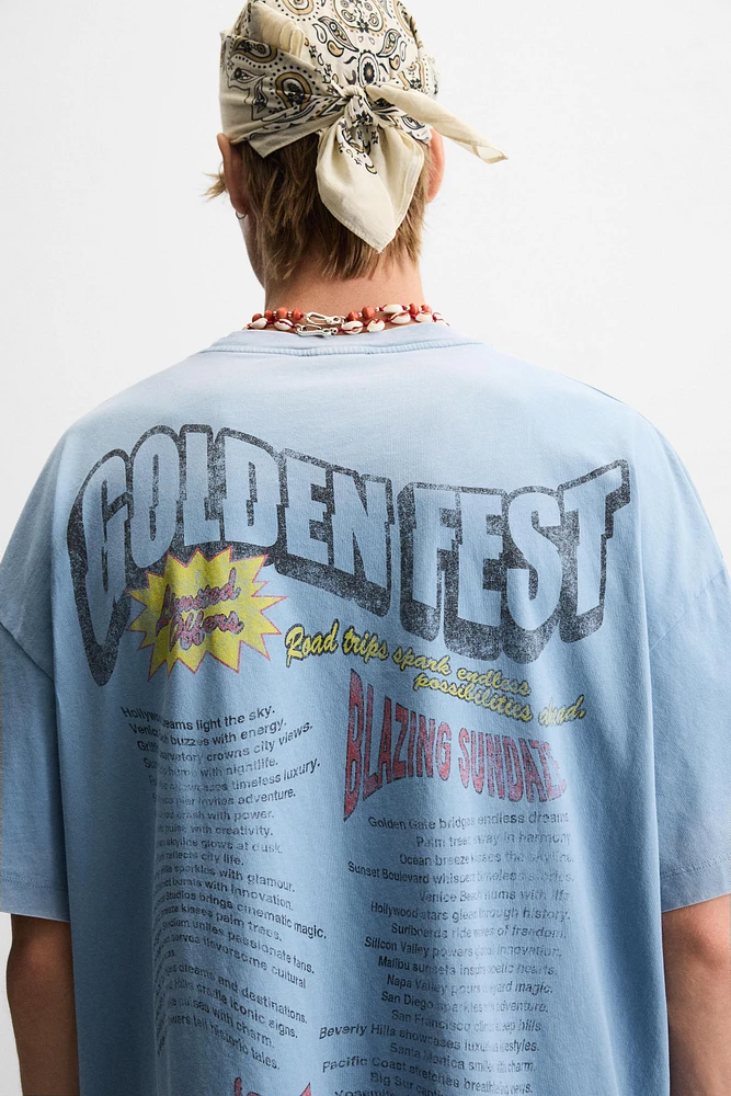 T-SHIRT IMPRIMÉ DÉLAVÉ