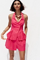 LINEN PLEATED SHORTS