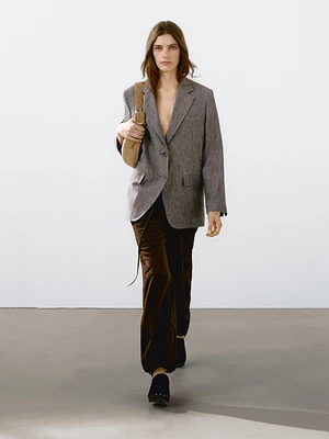 Flecked 100% linen blazer