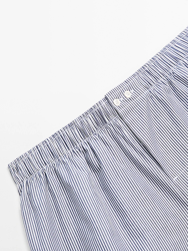 Striped print boxers
