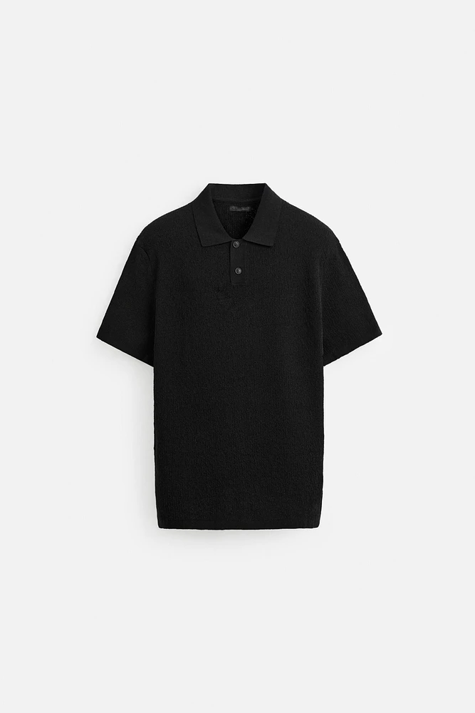 REGULAR FIT TEXTURED POLO SHIRT