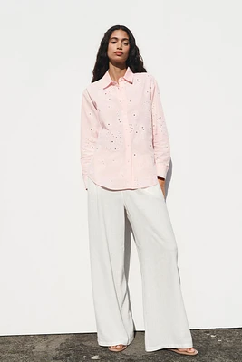 CHEMISE BRODERIES EFFET GOMME