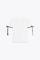 CONTRAST BOW T-SHIRT