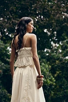 EMBROIDERED EYELET CROP TOP