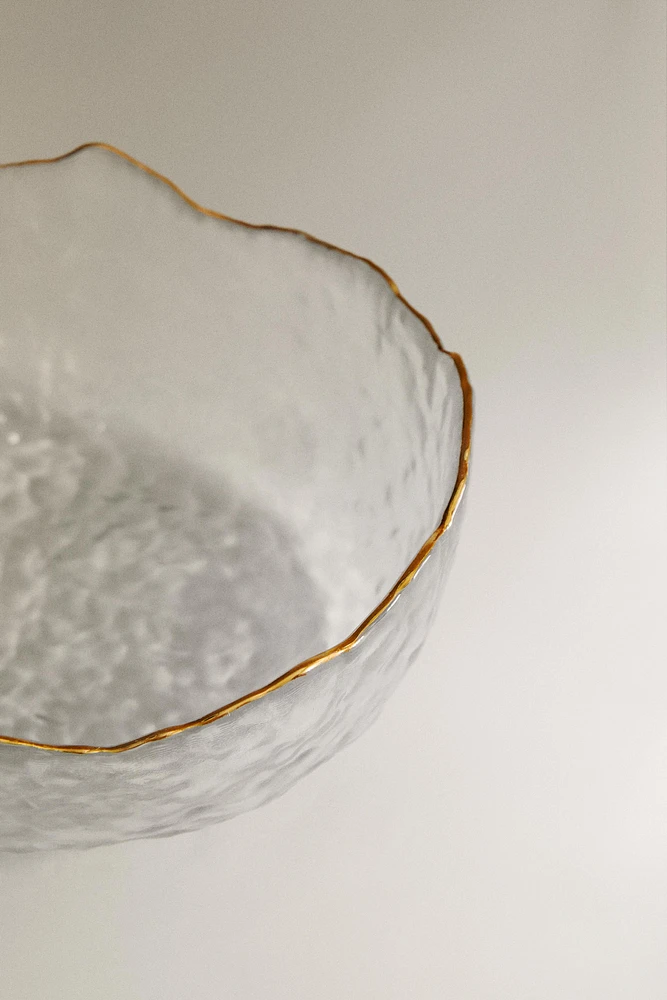 GLASS SALAD BOWL WITH RIM
