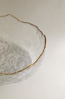 GLASS SALAD BOWL WITH RIM