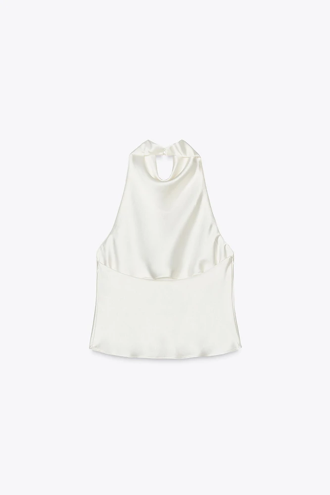 TOP HALTER SATINÉ