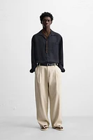 PANTALON LIN - COTON PLIS