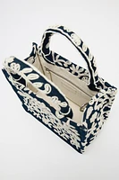 EMBROIDERED DETAIL RIGID DENIM CITY BAG