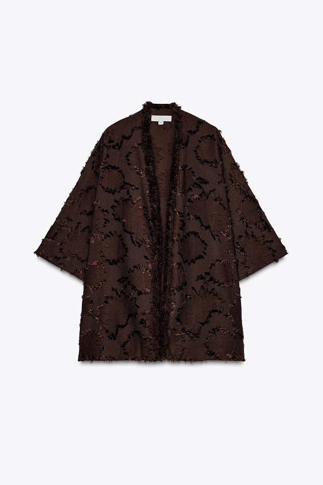 VESTE KIMONO TISSU STRUCTURÉ
