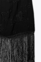 ROBE HALTER BRODERIES FRANGES