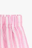 STRIPED GAUZE PAJAMA SHORTS