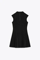 SLEEVELESS CREPE MINI DRESS