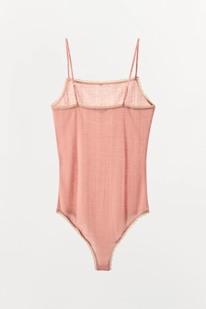 BODY POINTELLE ROSE CONTRASTE