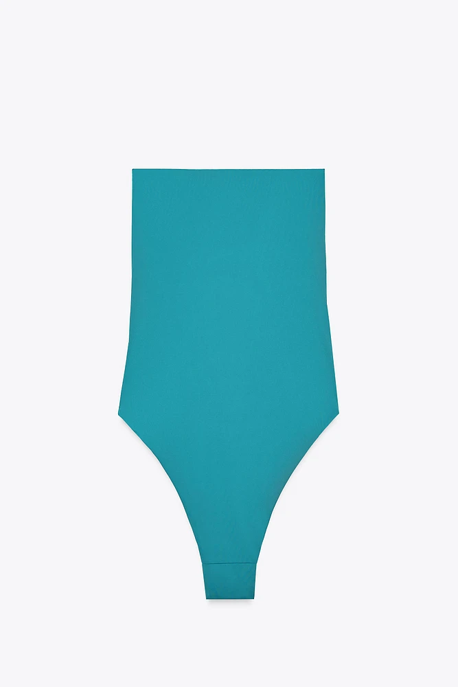 MAILLOT DE BAIN BANDEAU CUT OUT PIERRES