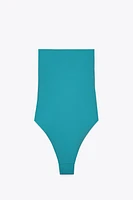MAILLOT DE BAIN BANDEAU CUT OUT PIERRES