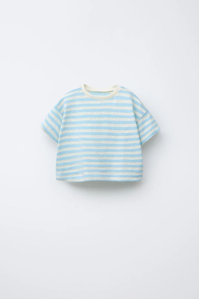RUSTIC WOVEN STRIPE T-SHIRT