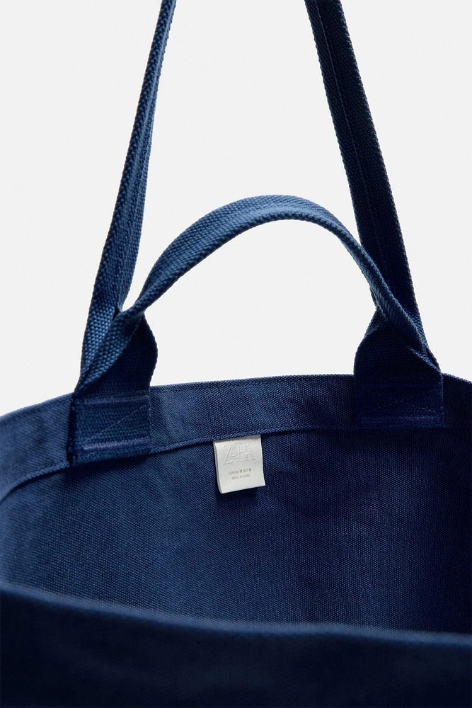 WASHED CANVAS TOTE BAG