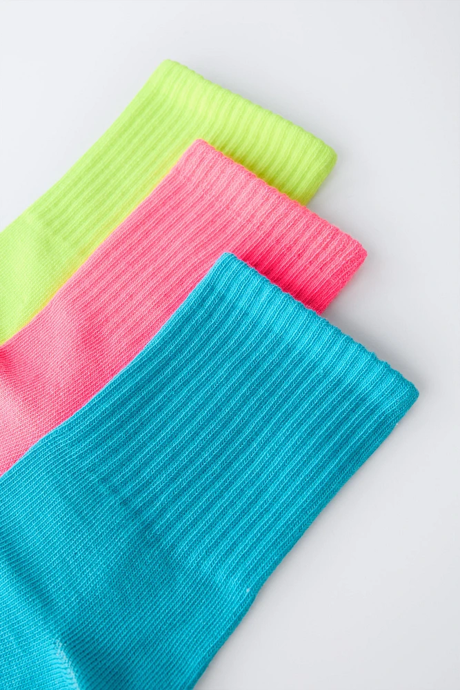 THREE-PACK OF NEON SOCKS