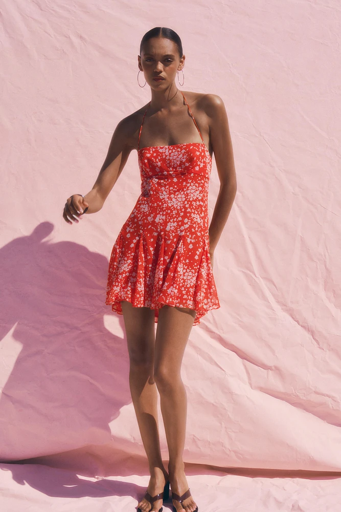 GODET PRINT DRESS