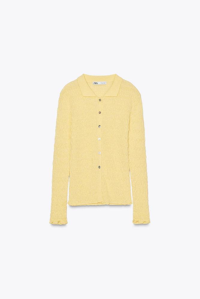 STRUCTURED KNIT POLO JACKET