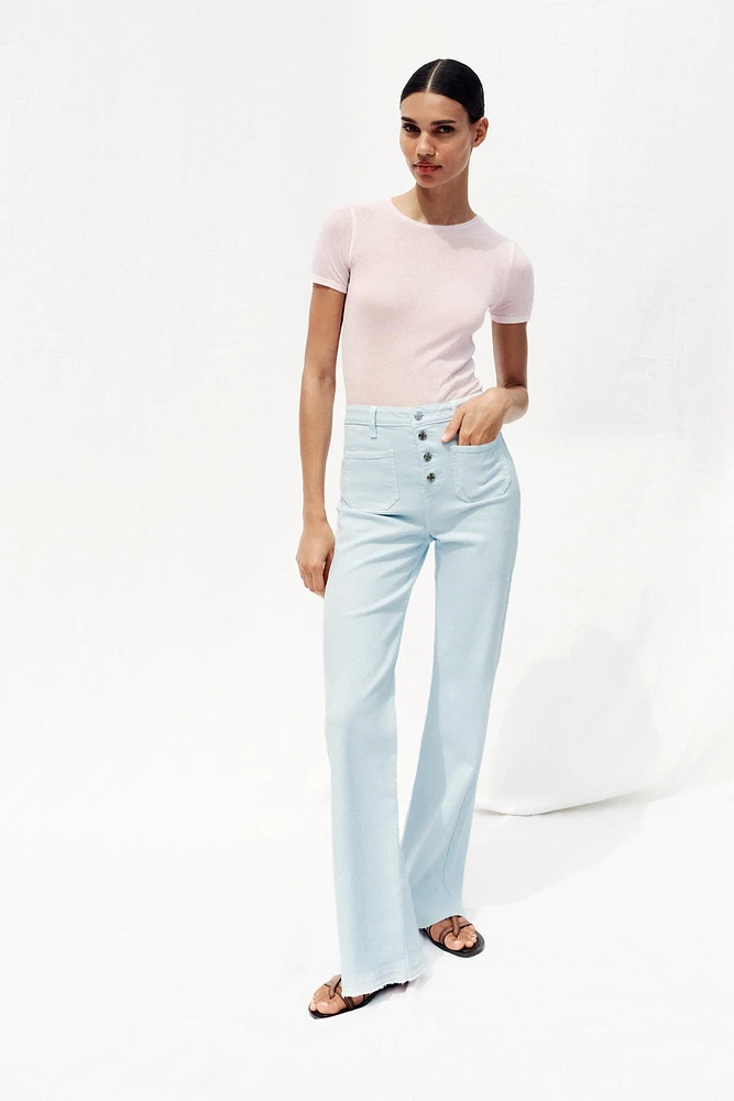 JEAN Z1975 FLARE TAILLE HAUTE BOUTONS