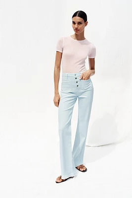 JEAN Z1975 FLARE TAILLE HAUTE BOUTONS